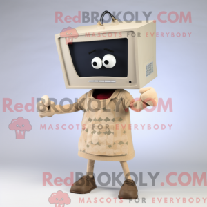 Maskotkarakter af et beige...