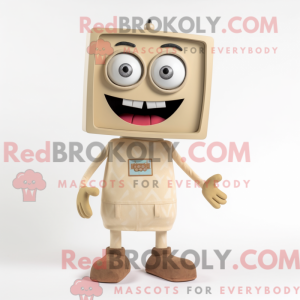 Maskotkarakter af et beige...