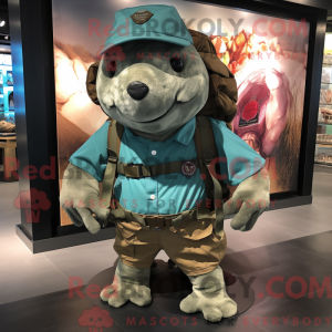 Mascot character of a Teal...