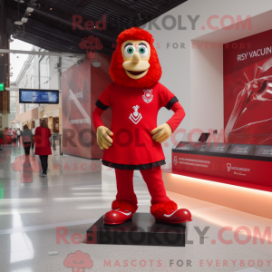 Mascottekarakter van rode...