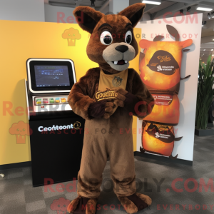 Mascot character of a Brown...