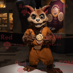 Mascot character of a Brown...