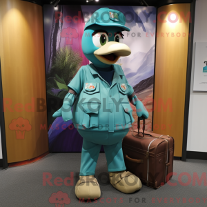 Maskotkarakter av en Teal...