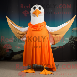 Maskotkarakter af en orange...
