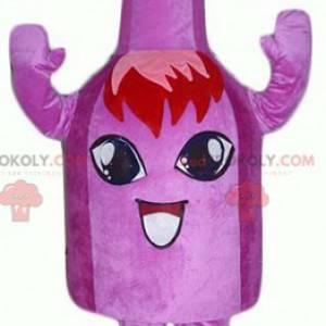 Mascote roxo de caixa de sino muito sorridente - Redbrokoly.com