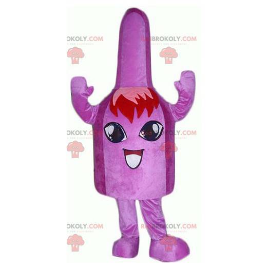 Mascota de cartón campana púrpura muy sonriente - Redbrokoly.com