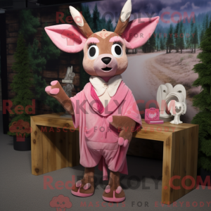 Mascottefiguur van een roze...