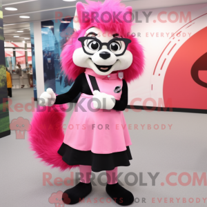 Mascot character of a Pink...