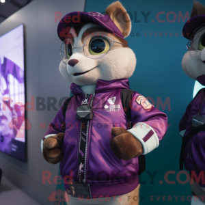 Maskot-karakter av en lila...