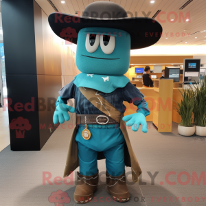 Máscara de cowboy ciano com...