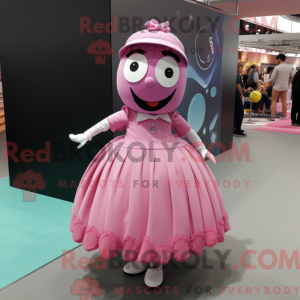 Mascottefiguur van een roze...