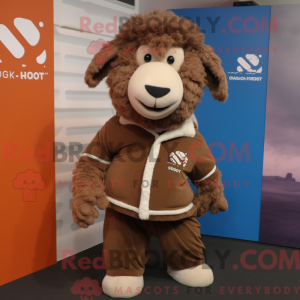 Mascot character of a Brown...