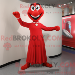 Mascottefiguur van een rode...