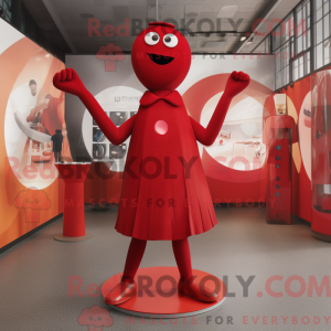 Mascottefiguur van een rode...