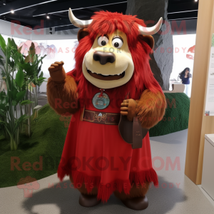 Red Yak maskot kostume...