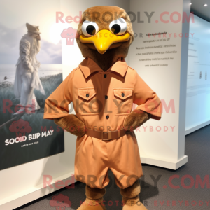 Mascot character of a Brown...