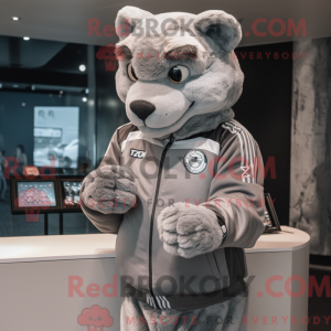 Mascot character of a Gray...