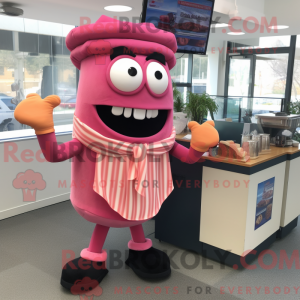 Maskottchenfigur eines Pink...