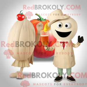 Mascot character of a Beige...