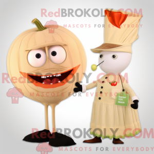 Mascot character of a Beige...