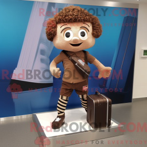Maskot karaktär av en brun...