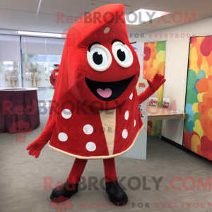 Mascottefiguur van een rode...