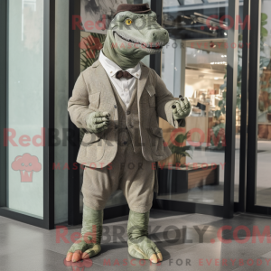 Maskot karakter af en grå...