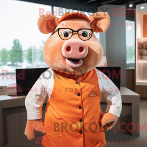 Maskotkarakter af en orange...