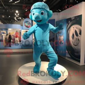 Mascot character of a Cyan...