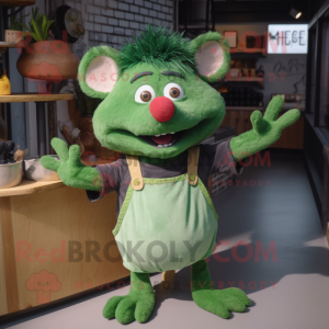 Personagem de mascote verde...