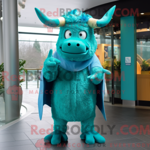 Mascot character of a Cyan...