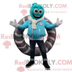 Mascot character of a Cyan...