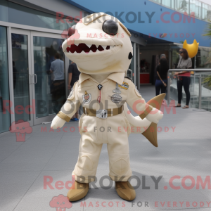 Mascot character of a Beige...