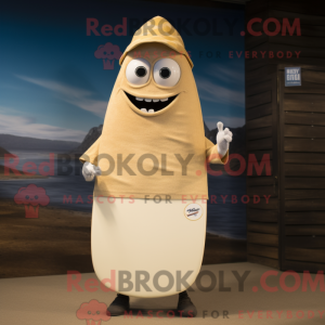 Mascot character of a Beige...
