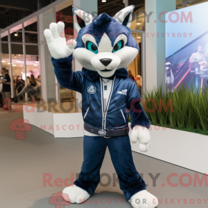 Maskotfigur af en Navy Lynx...
