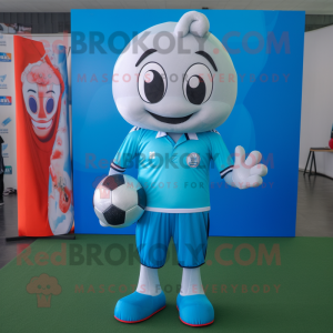 Cyan Soccer Ball mascotte...