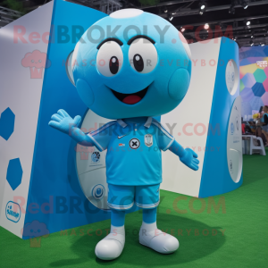 Cyan Soccer Ball maskot...