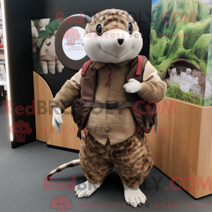 Maskot karakter av en brun...