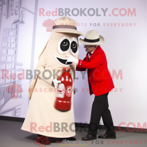 Mascot character of a Beige...