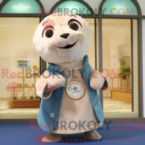 Mascot character of a Beige...