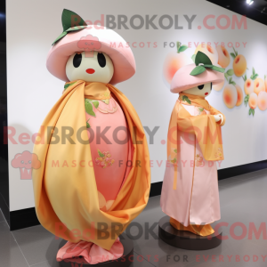 Maskot karakter af en Peach...