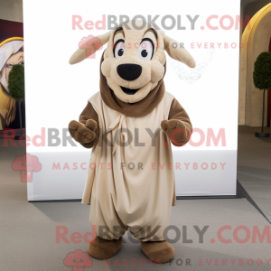 Mascot character of a Beige...