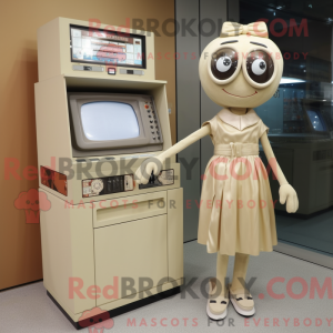 Mascot character of a Beige...