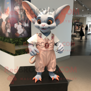 Peach Gargoyle mascot costume character dressed with a Poplin Shirt and Anklets