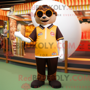 Mascot character of a Brown...
