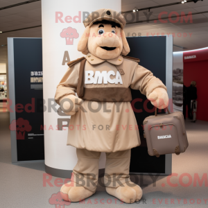 Mascot character of a Tan...