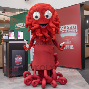 Rode Medusa mascotte...