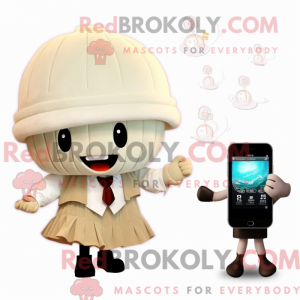 Mascot character of a Beige...