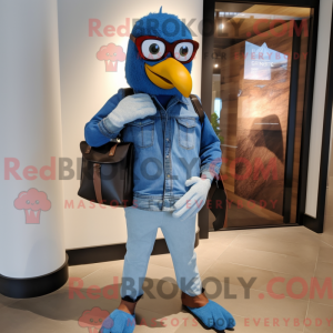 Maskottchen eines blauen...