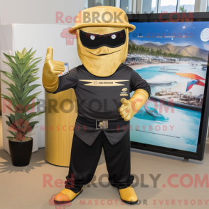 Maskotfigur af en guldninja...